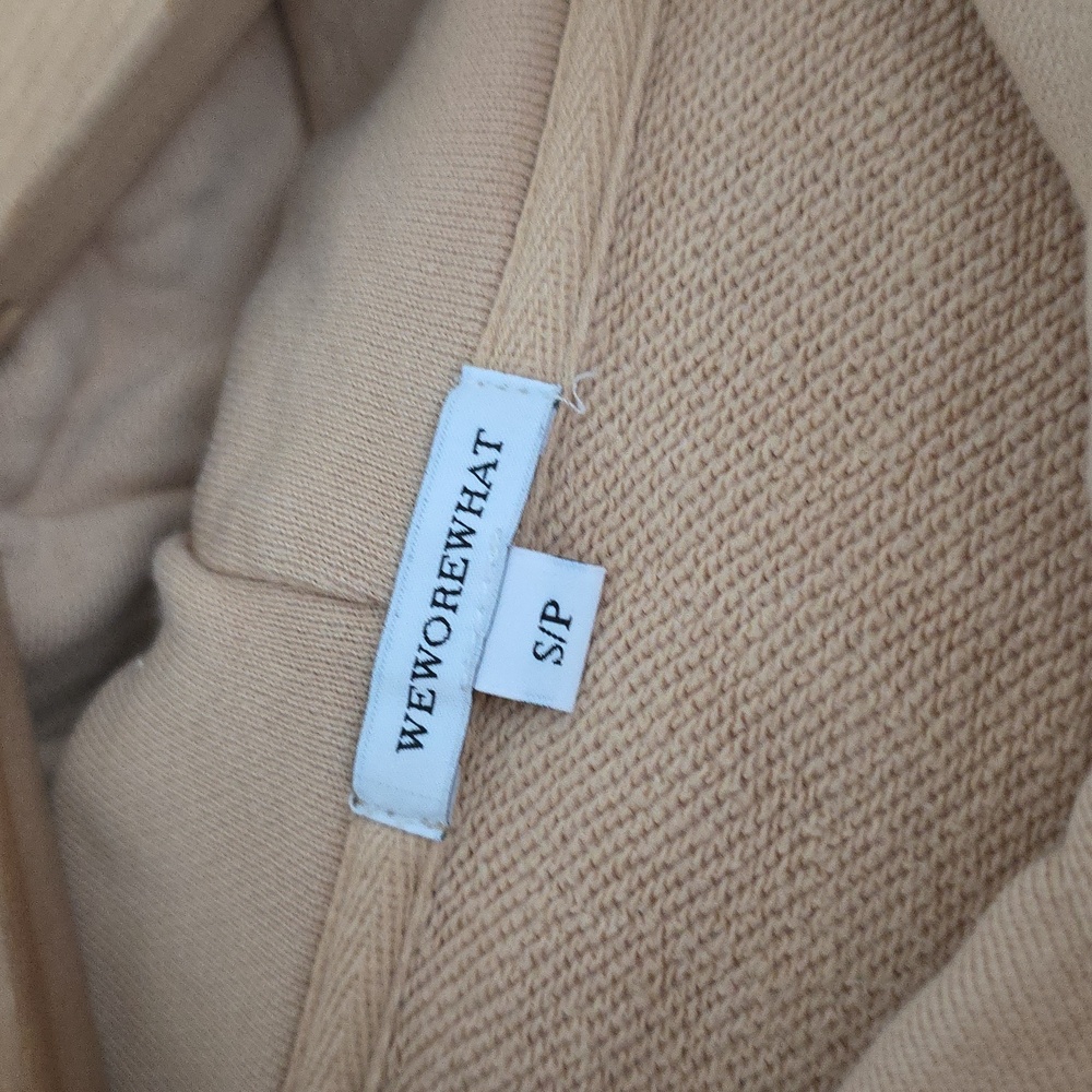 WeWoreWhat Beige Tan French Terry Knit Hoodie & Pant Set! - Picture 2 of 16